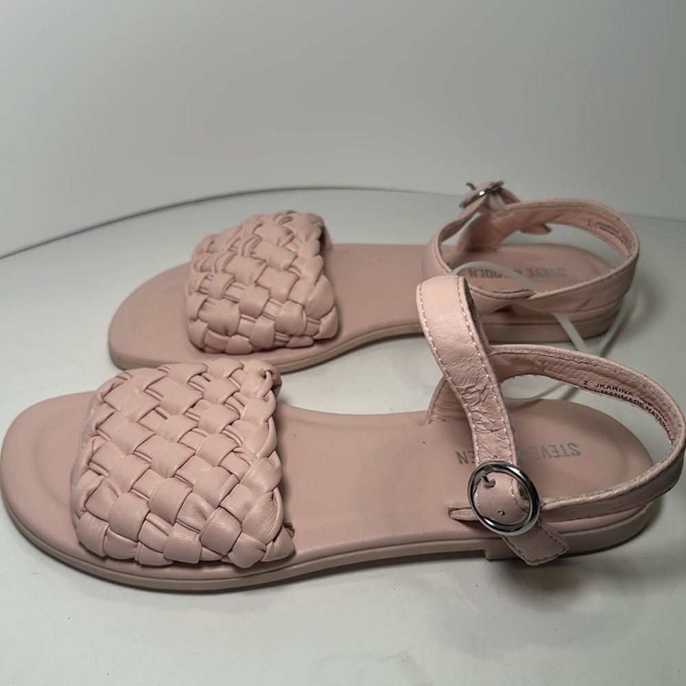 Steve Madden JKarina Braided Strappy Pink Sandal Size 2 - Picture 2 of 8